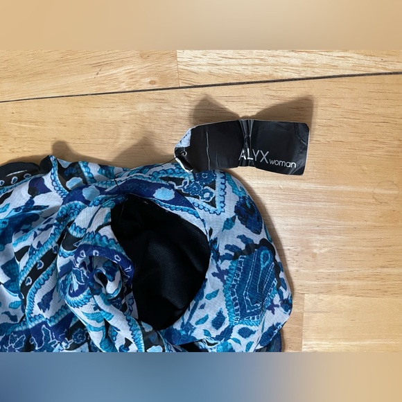 ALYX, size 1X, blue, teal, black, and white dressy tank. - Picture 4 of 9